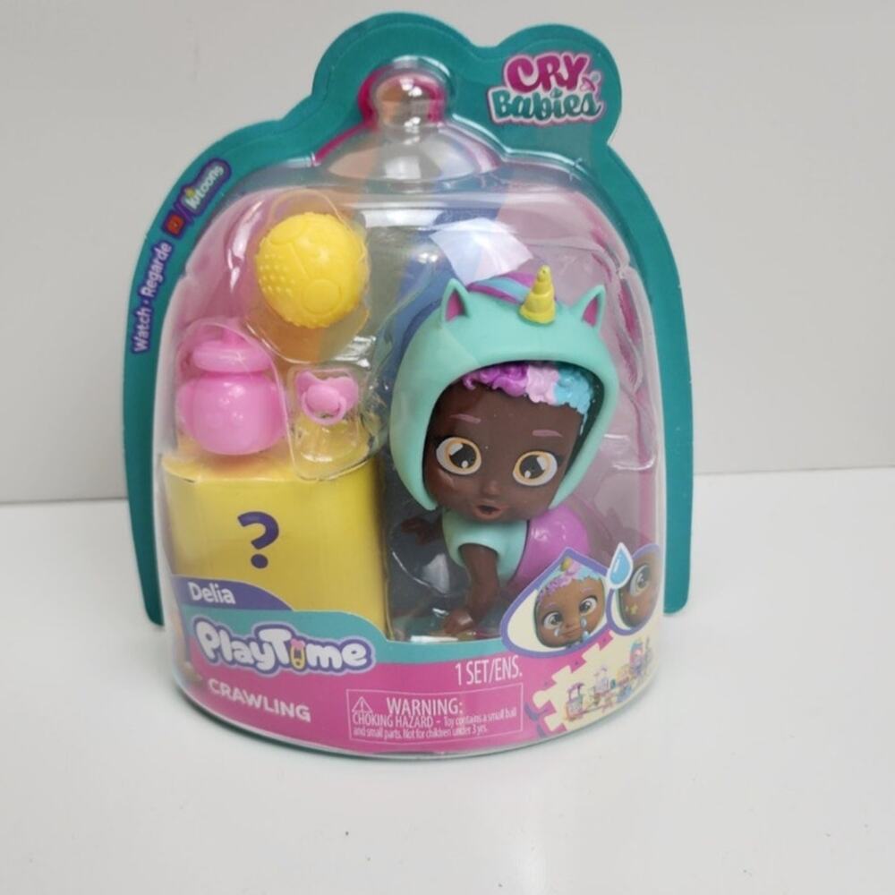 Play Time Cry Babies Crawling Delia Mini Doll Set Comes w/ Accessories Brand NEW